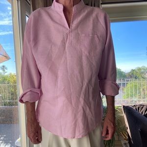 Men’s XL Nehru collar pull over linen shirt